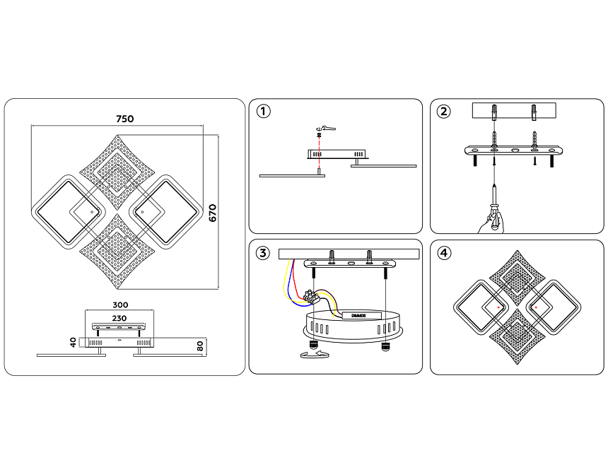 FA430/4 WH белый 112W 750*670*80 (ПДУ РАДИО 2.4G)
